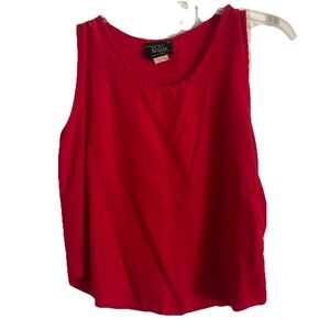 Vtg YouNique Red Sleeveless Tank Top Made in USA Small Acetate Rayon Vintage